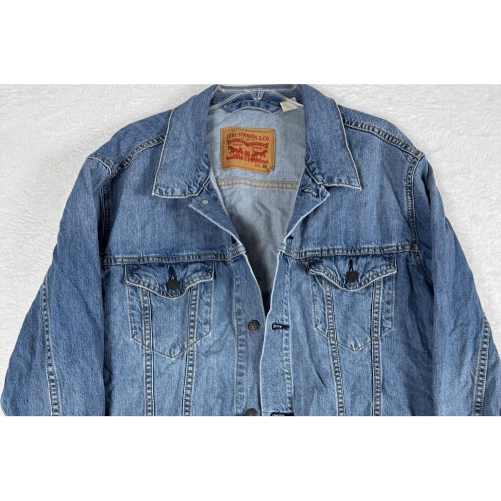 Levi's Trucker Jacket Mens XXL *Fits XL* Faded Wash Outerwear Classic Button Up - Picture 5 of 16